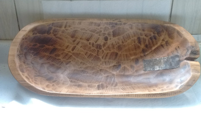 Rustic Primitive Hand Made Signed Wooden Bowls in Round Style Rectangular Style - Olde Church Emporium