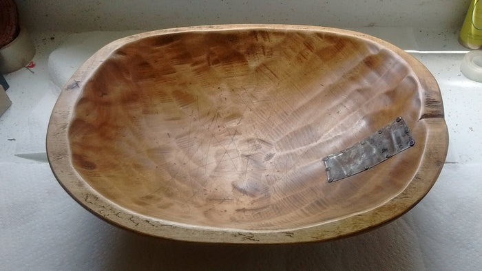 Rustic Primitive Hand Made Signed Wooden Bowls in Round Style Rectangular Style - Olde Church Emporium