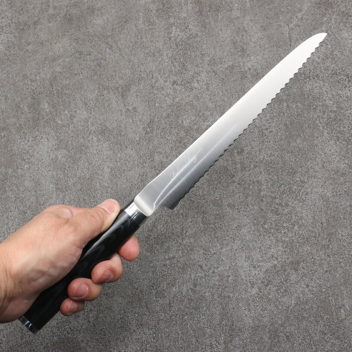 Ryusen Felice Regalo VG10 Bread Slicer  210mm Black Micarta Handle - Seisuke Knife