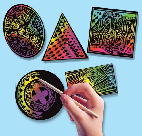 Scratch Art® Classroom Packs - Scratch Art Geometric Scratchin' Shapes; Group Pack [Home Decor]- Olde Church Emporium