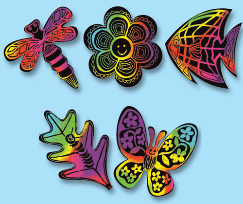 Scratch Art® Classroom Packs - Scratch Art Nature Scratchin' Shapes Group Pack [Home Decor]- Olde Church Emporium