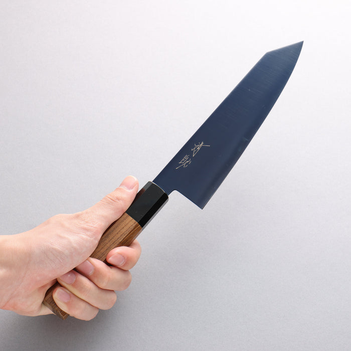 Seisuke SK-85 Ion plating Kiritsuke Santoku 180mm Teak (ferrule: Black Plastic) Handle - Seisuke Knife