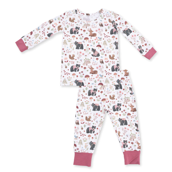 Southern Woodland Animals Pink - Long Sleeve Loungewear Set