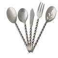 Stainless steel, 5-piece hostess serving set with twisted handles  Your Western Decor
