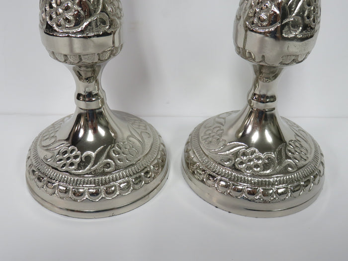 Tall Embossed Candlesticks