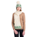 Traditional Irish Shamrock Aran Wool Scarf 76 x 8 Inches Made in Ireland - Olde Church Emporium