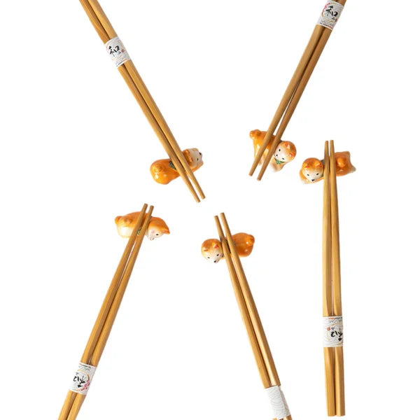 Urban Tokyo Chopsticks and Rests Gift Set: Shiba Inu