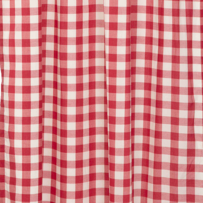 VHC Annie Buffalo Check Curtain, Swag Set 72 X 36 Inches Red Farmhouse Country Check