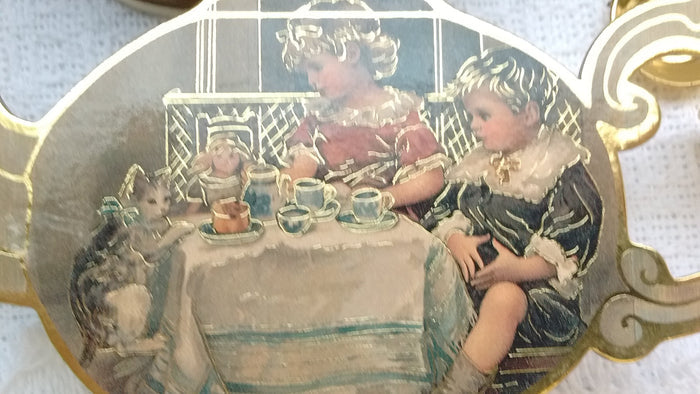 Victorian Children and their Pets Mini Pretend Play Tea Set with 14 Pieces - Olde Church Emporium