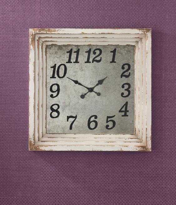 Park Designs - 24-916 Wall Clock 26.5 Inches Square Aged Cream [Home Decor]- Olde Church Emporium