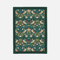 William Morris Cotton Tea Towel - Strawberry Thief / Green