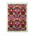 William Morris Cotton Tea Towel - Strawberry Thief / Red