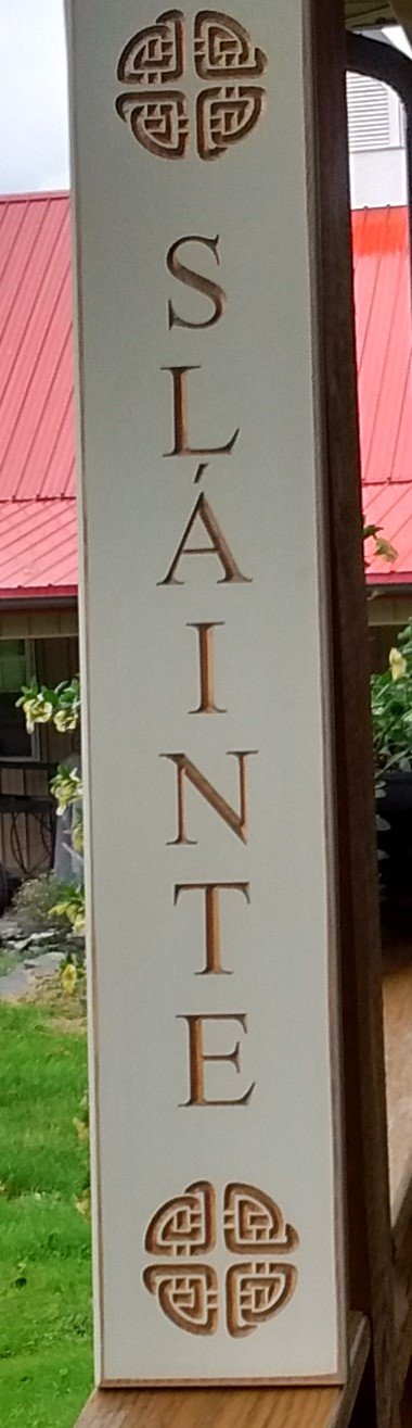 Wooden Vertical Sign Slainte (Health) 2 Styles Made in USA - Olde Church Emporium