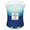 WoodWick Candle Trilogy - Clothesline Fresh - 10oz Size 100 Hr Burn - Olde Church Emporium