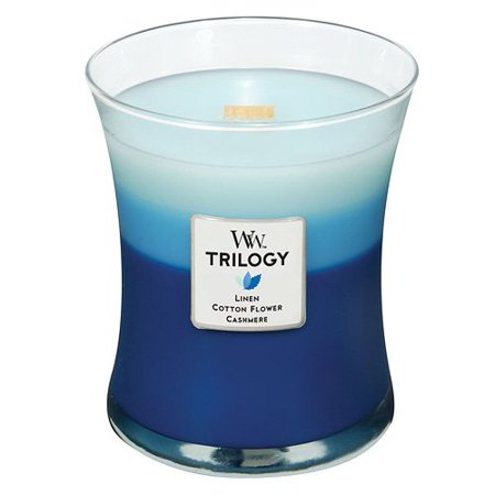 WoodWick Candle Trilogy - Clothesline Fresh - 10oz Size 100 Hr Burn - Olde Church Emporium