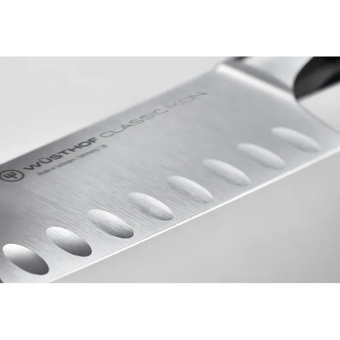 Wusthof Classic Ikon 7" Hollow Ground Santoku Knife -Black