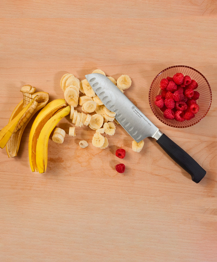 Wusthof Partner 7” Hollow Edge Santoku - Matte Black