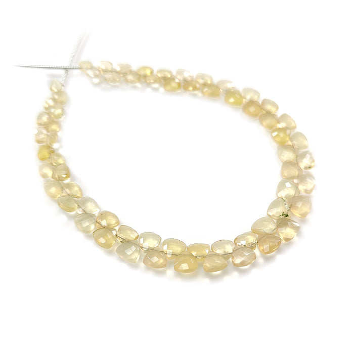 yellow opal triangle faceted loose beads